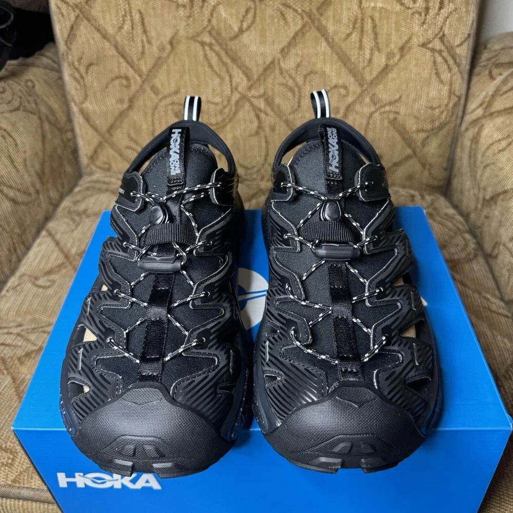 Hoka One One Trainers Men's 10 Women's 11‎ Hopara Black Summer Trail Run Sandals